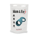 Adam & Eve Adam's Ridged Cage Silicone Cock Ring Teal packaging with dual-loop design for enhanced pleasure.