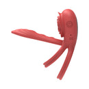 Adam & Eve Vibrating Rose Couples Triple Stimulator side view showcasing the textured design and vibrating features.