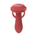 Adam & Eve Vibrating Rose Couples Triple Stimulator in vibrant red, designed for shared intimacy and pleasure.