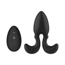 Adam & Eve Omega Vibrating Plug with remote control, featuring a tapered tip and secure flared base for pleasure.