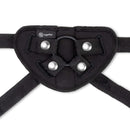 Together Duo 2 Pc 5.5 inch & 8 inch Dildo and Harness Set Purple harness close-up with adjustable straps.