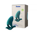 Dame Hug Vibrating Couples Ring Teal in packaging, designed for intimacy and pleasure during partner play.
