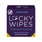 Sweetums Lucky Wipes Banana Flavor 10 Pack box featuring banana flavor for intimate wipes.