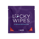 Sweetums Lucky Wipes Strawberries and Cream Flavor 10 Pack packaging for intimate freshness and confidence.