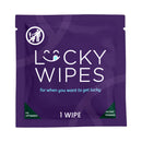 Sweetums Lucky Wipes Cucumber Flavor 10 Pack single wipe packaging for fresh intimacy.