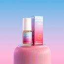 Love To Love Easy Peasy Anal Relaxing Gel 1 Oz displayed on a pink pedestal with a gradient background.