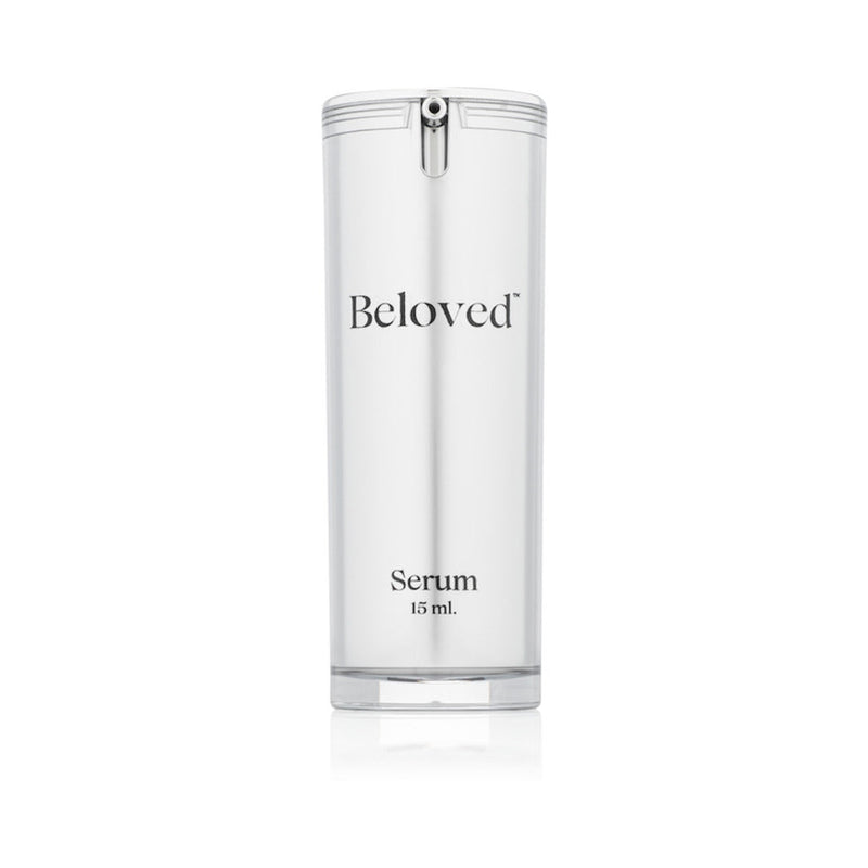 Beloved Luxurious Intimacy Serum 15 ml bottle with sleek design, showcasing the nourishing intimate wellness formula.