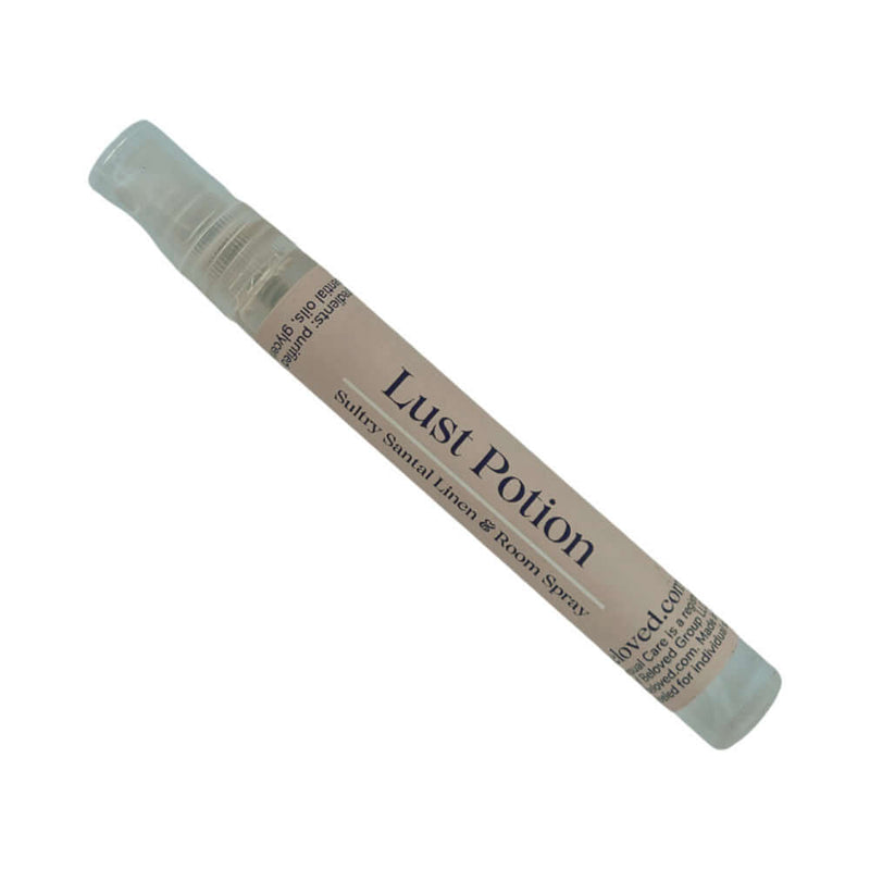 Beloved Vacation Lovin Gift Set Lust Potion: Sultry Santal Linen & Room Spray for intimate moments.