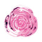 Close-up of the base of the b-Vibe Pink Roses Training Plug Set featuring a beautiful, intricate rose design in pink glass.