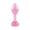 b-Vibe Pink Roses Training Plug Set - elegant pink glass anal plug with rose base design.