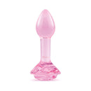 b-Vibe Pink Roses Training Plug Set featuring a pink glass anal plug with a rose base design.