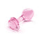 b-Vibe Pink Roses Training Plug Set featuring a beautiful glass anal plug with a rose base in soft pink.
