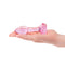 b-Vibe Pink Roses Training Plug Set held in a hand, showcasing elegant glass anal plug design.