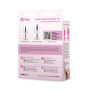 b-Vibe Jewel Metal Training Plug Set packaging featuring 2-piece metal butt plug set with jeweled heart bases.