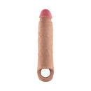 Shaft Vibrating Model F Penis Sheath Size 2 Pine in liquid silicone with realistic texture and stimulation features.
