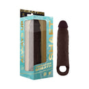 Shaft Vibrating Model F Penis Sheath Size 2 Mahogany in packaging, showcasing its realistic design and advanced vibration features.