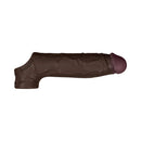 Shaft Vibrating Model F Penis Sheath Size 2 Mahogany side view showcasing realistic texture and design features.