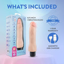 Au Naturel Vanilla Ice Vibrating Dildo 8.75 inches packaging with warranty and charger details