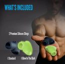 Performance Plus Flare Silicone Cock Sling Set Glow in The Dark - includes 2 premium silicone slings, 1 standard and 1 glow in the dark.