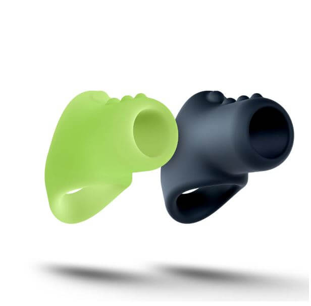 Performance Plus Flare Silicone Cock Sling Set Glow in The Dark featuring two colors, green and black, enhancing pleasure during use.