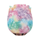 Adam & Eve Ravishing Rose Tapping Clitoral Stimulator Rainbow in colorful galaxy rose design.