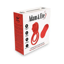 Adam & Eve Double Ring Vibrating Rose Cock Ring packaging showcasing its features and design.