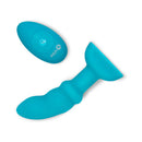 b-Vibe Remote Control Rimming P-Spot Plug with remote control in vibrant blue color.