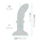 Dimensions of the b-Vibe Remote Control Rimming P-Spot Plug shown in a scaled diagram for reference.