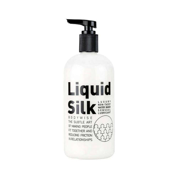 Liquid Silk Lubricant White Water Based 8.45 Oz bottle for enhanced intimacy and pleasure.