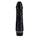 Me You Us Rambo 7.5 Inch Realistic Vibrator Black with detailed veining and curved shaft for stimulation.