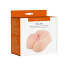 Miss Mia Premium Vibrating Realistic Masturbator Vanilla packaging with dual-entry openings.