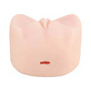 Miss Mia Premium Vibrating Realistic Masturbator Vanilla showing dual-entry openings for stimulation.