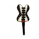Dominate Me Corset Crop Red and Black Leather crafted fetish crop with detailed stitching and supple leather tip.