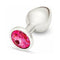 Me You Us Crystal Jewels Metal Plug Pink Medium with a sparkling pink gem for pleasurable stimulation.