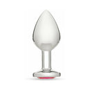 Me You Us Crystal Jewels Metal Plug Pink Medium, a sleek aluminum plug with a pink gem base for pleasure enhancement.
