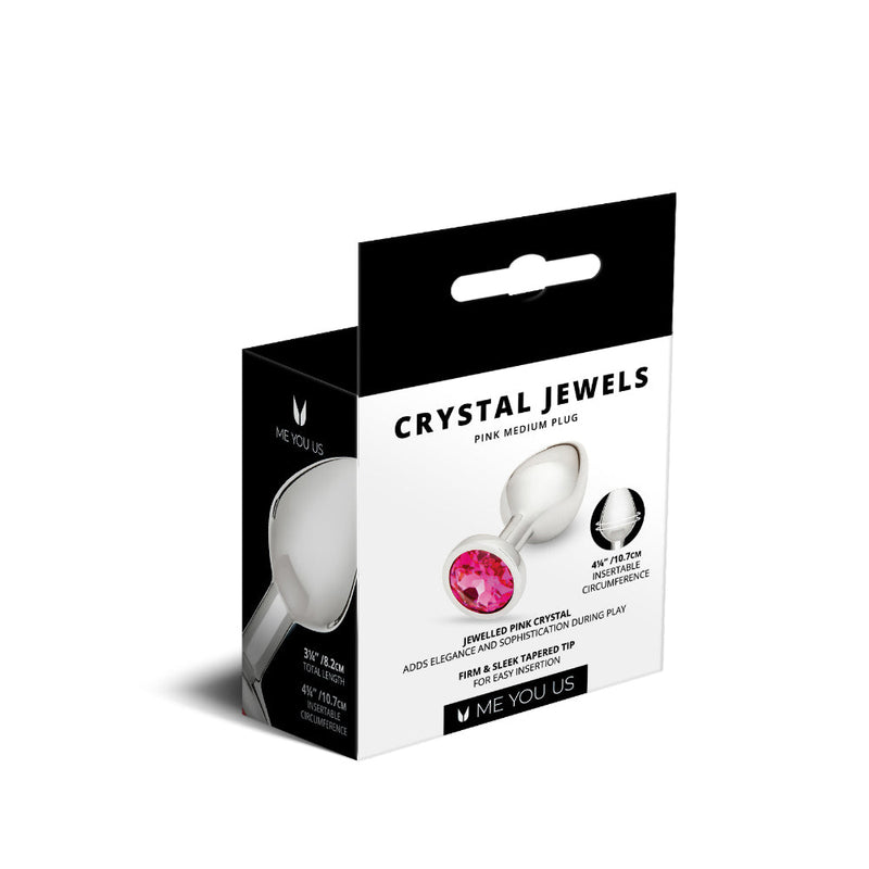 Me You Us Crystal Jewels Metal Plug Pink Medium packaging showcasing the elegant design and features.