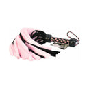 Ruff Doggie Styles Suede & Fluff Mini Flogger Pink with soft suede and fluffy tails for light impact play.