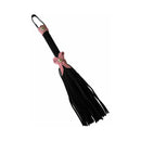 Love Knot Mini Flogger Black With Pink Bow crafted from soft suede with pink bow detail.