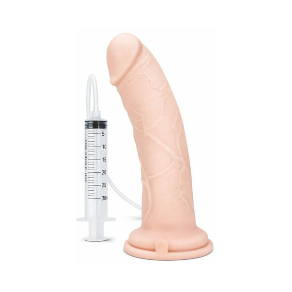 Ultra Cock 8 inches Realistic Squirting Dildo Vanilla with a syringe for realistic experience