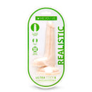 Me You Us Ultra Cock 6 Inch Dual Density Dildo With Balls packaging showcasing realistic design and features.