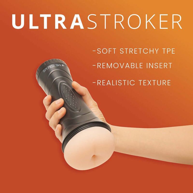 Me You Us Ultra Stroker Anal Vanilla features realistic texture and soft stretchy TPE for ultimate pleasure.