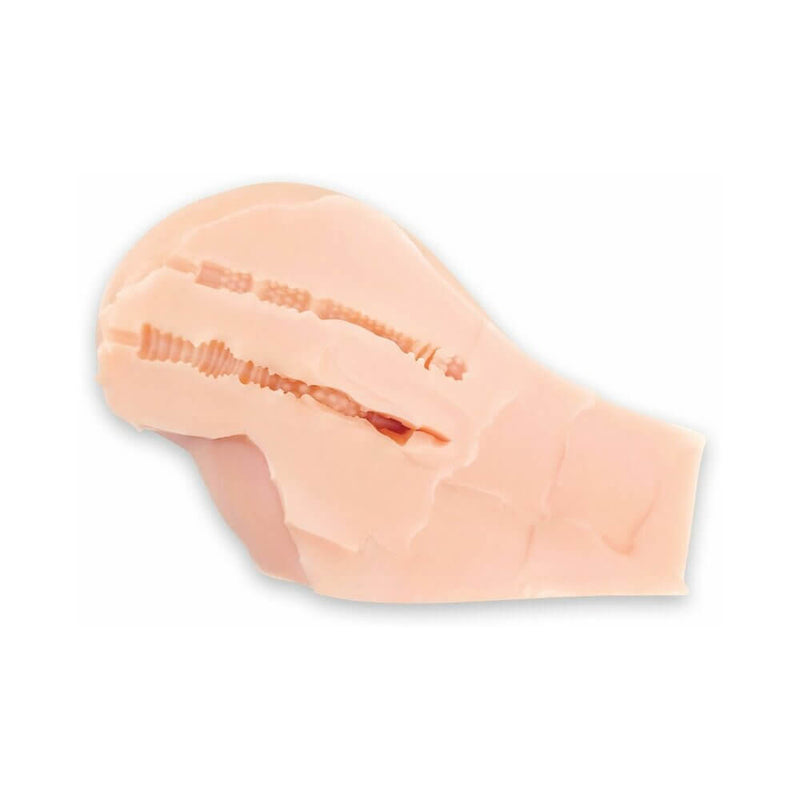 Me You Us Ultra Masturbator Vanilla - lifelike stroker with flesh-like texture and round shape.