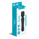 Me You Us Wand Massager Black packaging showcasing the sleek design and features for versatile stimulation.