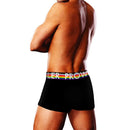 Prowler Oversized Paw Trunk Black Large displayed on a model showcasing the colorful waistband.
