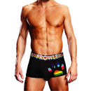 Prowler Oversized Paw Trunk Black Small model wearing stylish underwear with vibrant oversized paw print design.
