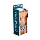 Prowler Oversized Paw Brief White 2XL packaging showcasing men's underwear with Pride colors.