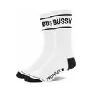 Prowler RED Bussy Cotton Socks White with black accents, featuring bold 'Bussy' text on band, perfect for casual wear.