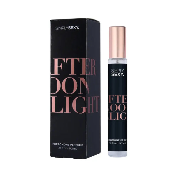 Simply Sexy Pheromone Perfume Spray Afternoon Delight in packaging, showcasing the flirty fragrance bottle.