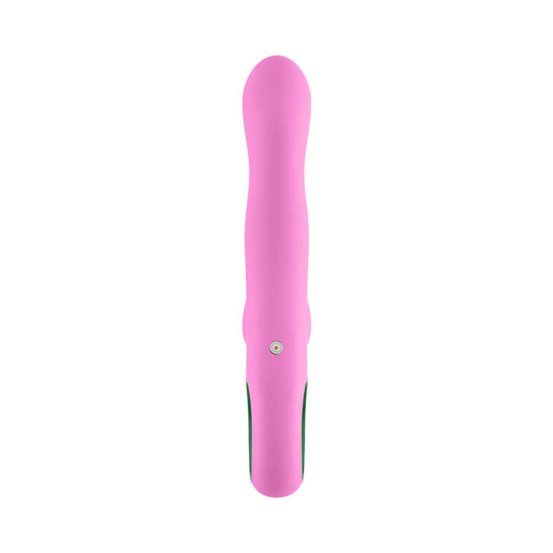 FemmeFunn Pallina Triple Action Thumping Rabbit Vibrator Pink on a white background.
