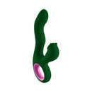 FemmeFunn Pallina Triple Action Thumping Rabbit Vibrator Dark Green features rotating massage and deep vibration for customizable stimulation.